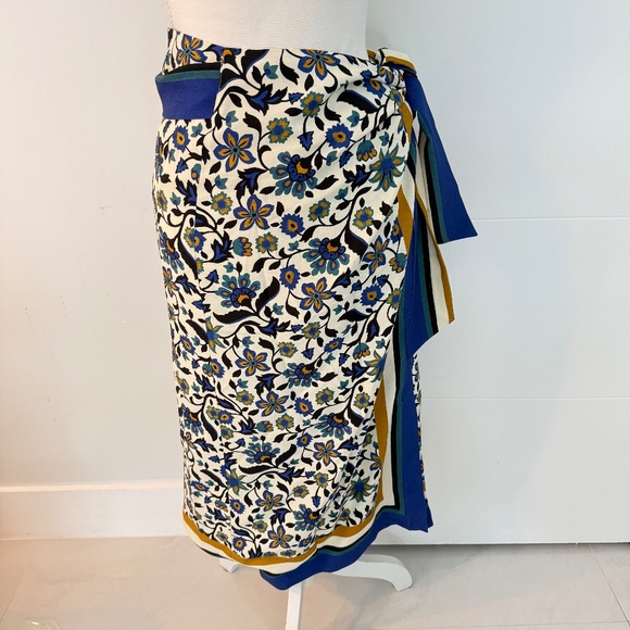 Sezane and Momoni Floral Maxi Wrap Skirt with Long Sleeve Top Sz 36 - Picture 4 of 15